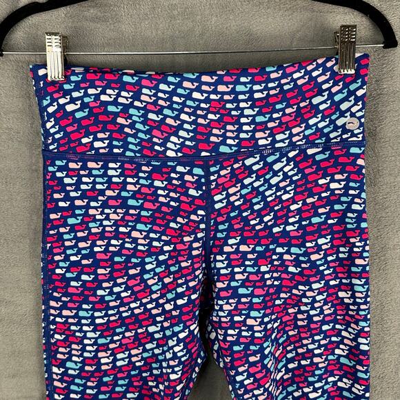 Vineyard Vines Performance Leggings Womens Small Blue Whale Logo Cropped Workout - Picture 5 of 13